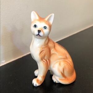 VINTAGE Orange Ticked Tabby Cat Figurine/ Cake Topper- Hand Painted Bone China